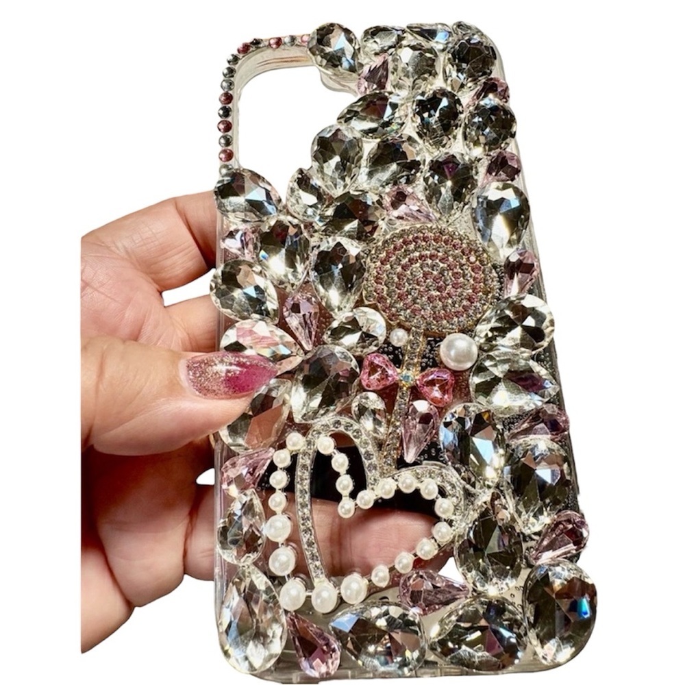 Super Bling fun iPhone Case-iphone16 NEW with beaded lanyard